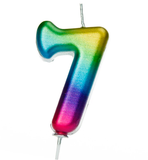 rainbow number 7 age cake candle topper