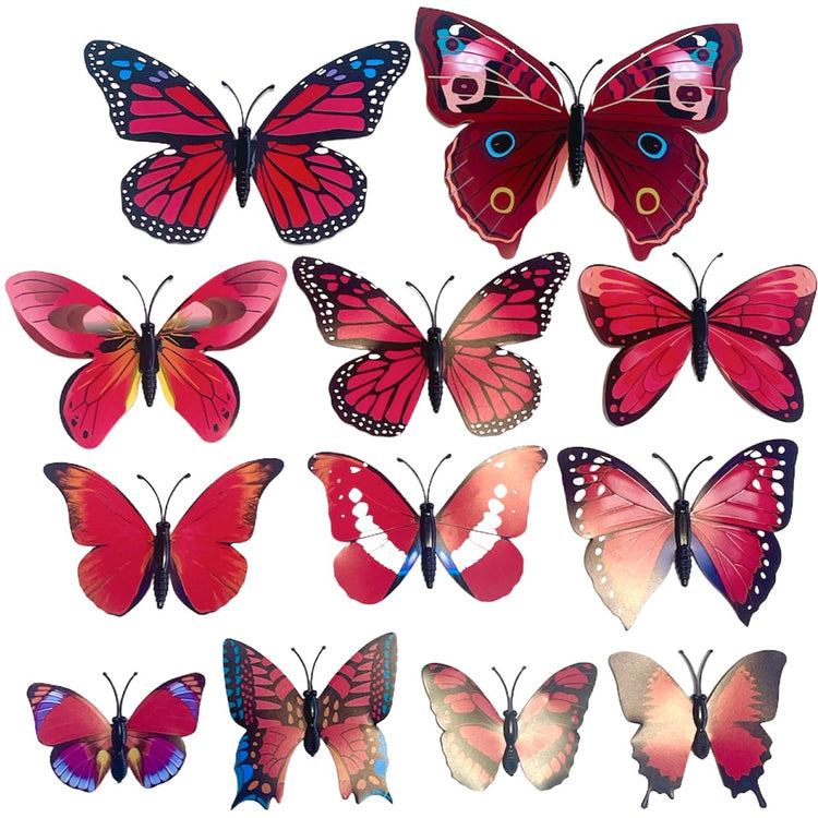 Butterfly Wall Stickers 3D Sticker and Magnetic Insect Home Wall Decor Docoration