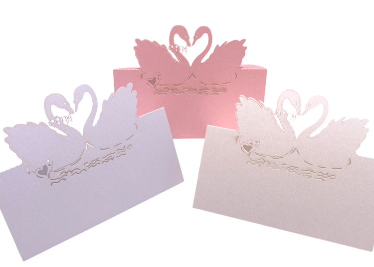 Swan Place Cards for Wedding Guest Names or Table Numbers