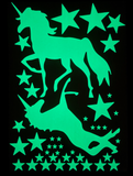 Unicorn and stars glow in the dark stickers