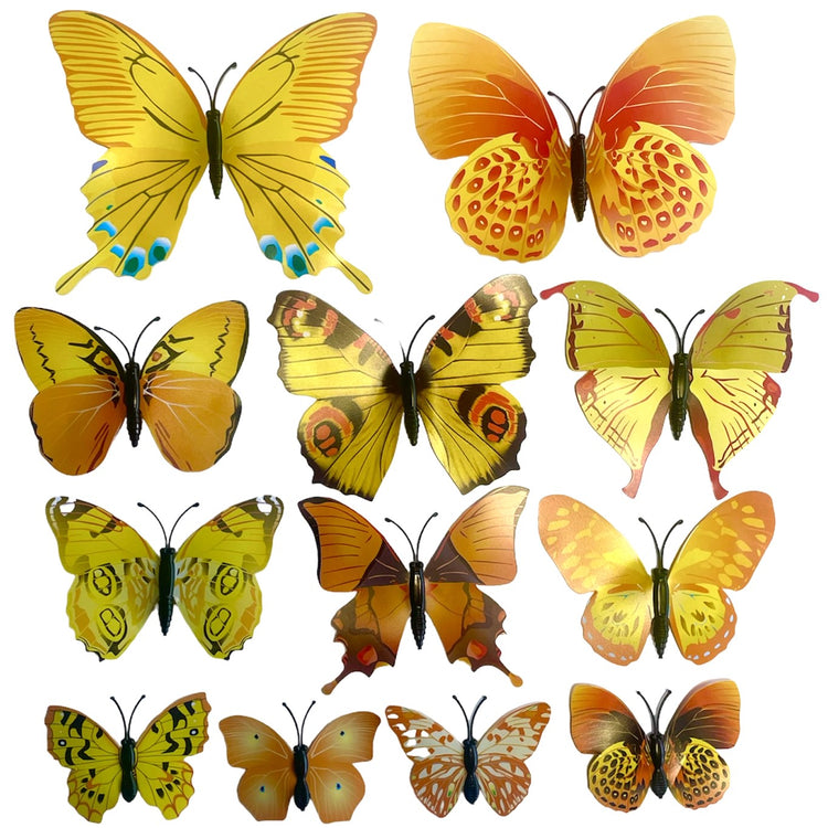 Butterfly Wall Stickers 3D Sticker and Magnetic Insect Home Wall Decor Docoration