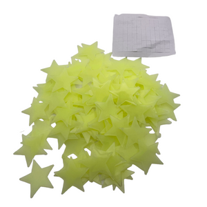 100 yellow glow in the dark stars