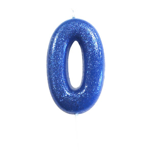 Blue number age cake candles 0 - 9