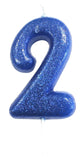 Blue Number 2 cake topper candle