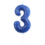 Blue Number 3 cake topper candle