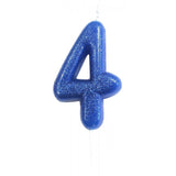 Blue Number 4 cake topper candle