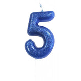 Blue Number 5 cake topper candle
