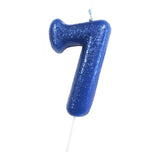Blue Number 7 cake topper candle