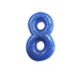 Blue Number 8 cake topper candle