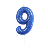 Blue Number 9 cake topper candle