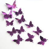 3d Butterfly wall stickers purple