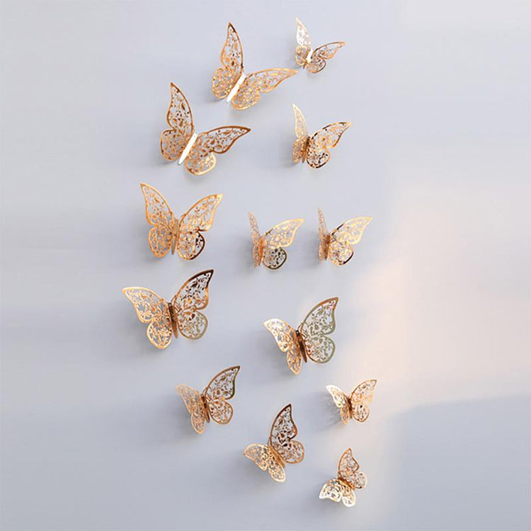 Butterfly Wall Stickers Metallic 3D Stick on Room Decor Decoration Idea