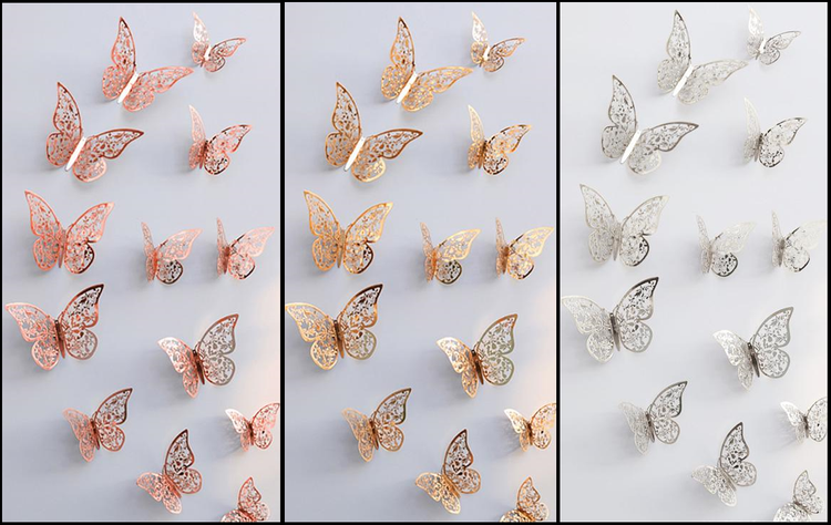 Butterfly Wall Stickers Metallic 3D Stick on Room Decor Decoration Idea