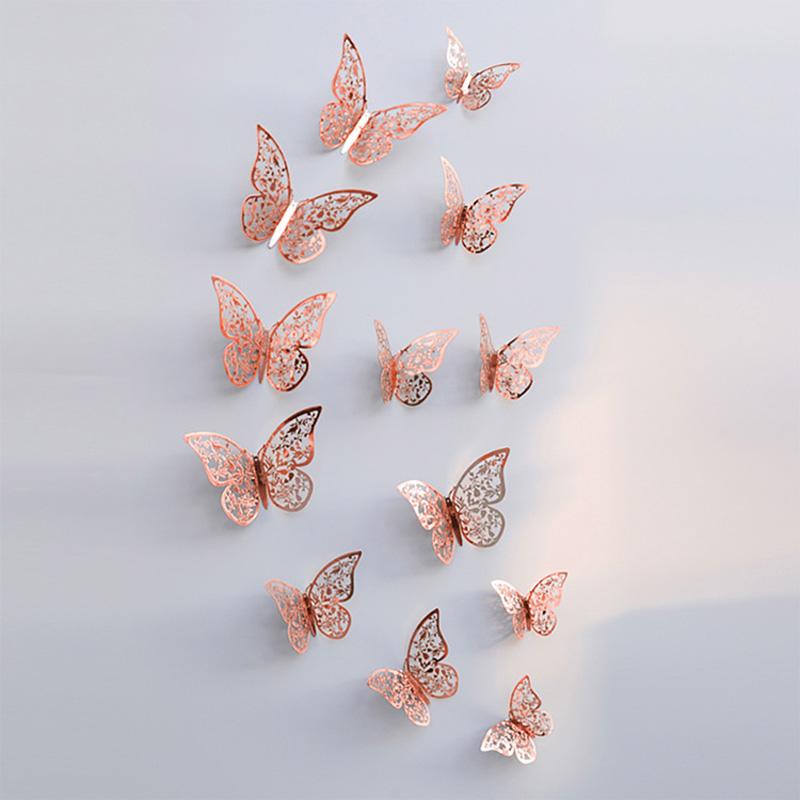 Butterfly Wall Stickers Metallic 3D Stick on Room Decor Decoration Idea