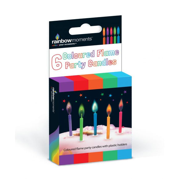 Coloured flame cake candles