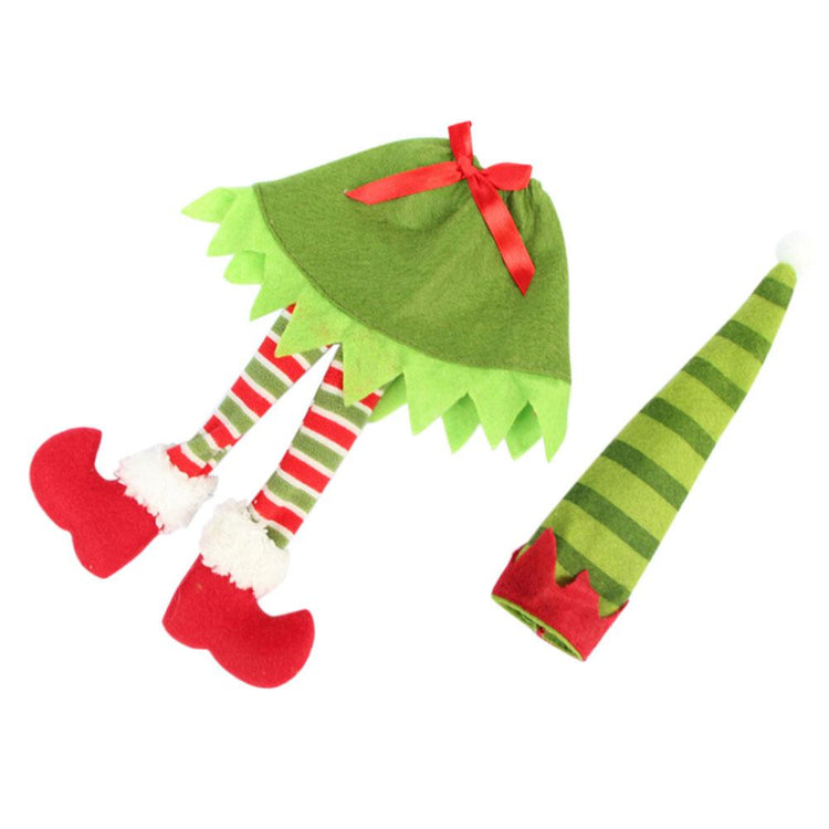 elf christmas bottle cover amnd hat topper