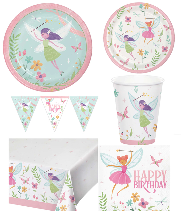 Fairy themed party tableware sets