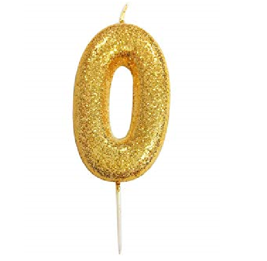 gold number 0 cake candles
