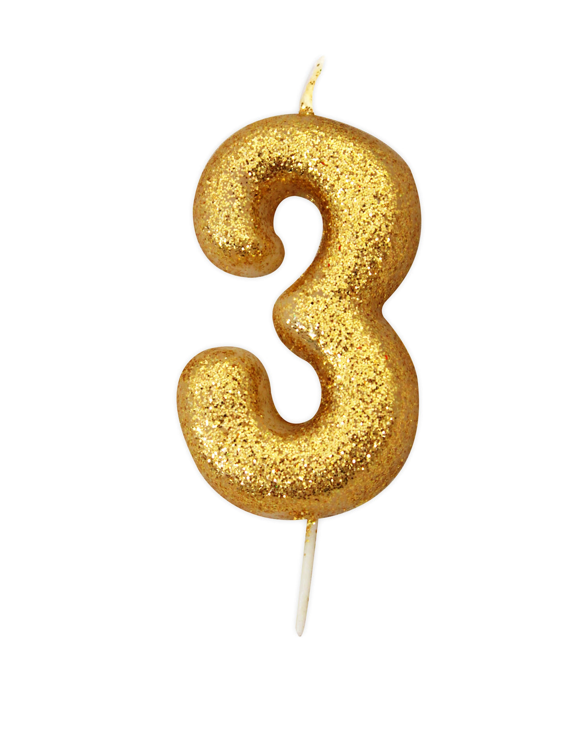 gold number 3 cake candles