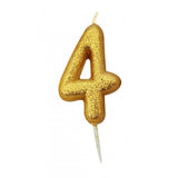 gold number 4 cake candles