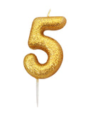 gold number 5 cake candles