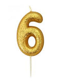 gold number 6 cake candles