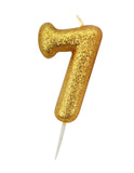 gold number 7 cake candles