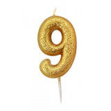 gold number 9 cake candles