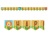 jungle themed happy birthday banner