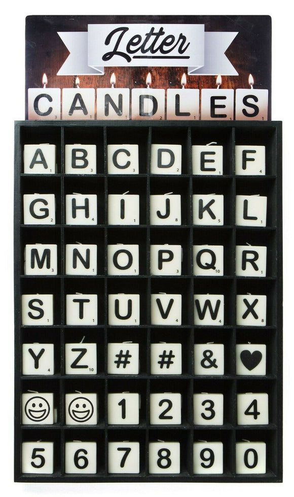 scrabble square letter candles