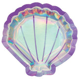 shell shaped mermaid party plates