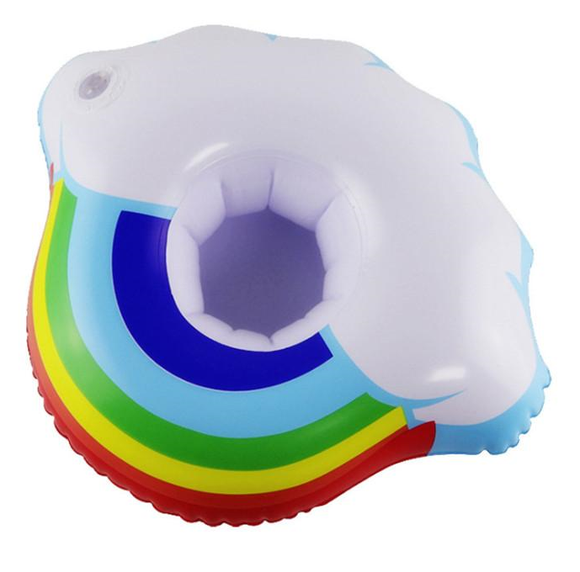 inflatable rainbow cloud drink holder