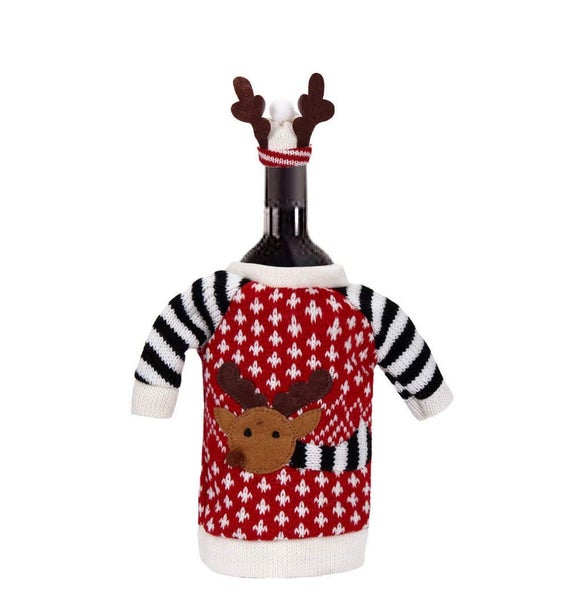 Reindeer bottle cover on bottle