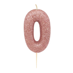 rose gold number age cake candle toppers