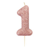 rose gold number 1 age cake candle toppers