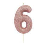 rose gold number 6 age cake candle toppers