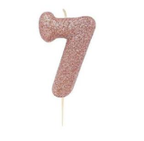 rose gold number 7 age cake candle toppers