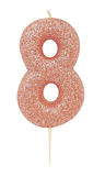 rose gold number 8 age cake candle toppers