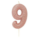 rose gold number 9 age cake candle toppers