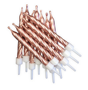 pack of 12 metallic cake candle topper