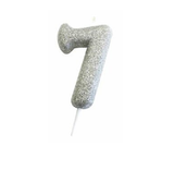 Silver number 7 age cake candle toppers