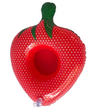 inflatable strawberry drink holder