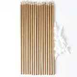 16 gold extra long cake candles 18cm tall