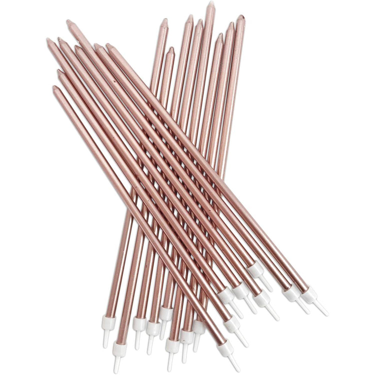 extra long rose gold cake candles 18cm tall