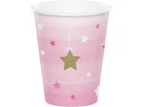 Pink twinkle little star baby shower party cups