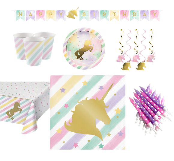 Unicorn party tableware sets