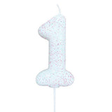 white number 1 age cake candle toppers