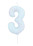white number 3 age cake candle toppers