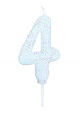 white number 4 age cake candle toppers