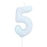 white number 5 age cake candle toppers